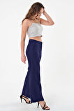 Kadın Lacivert Lastikli Palazzo  Pantolon
