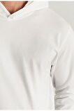Relaxed Fit Beyaz Pamuklu Logo Baskılı Sweatshirt 8HCE2ORT01001