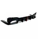 AUTOGP  Bmw g30 arka tampon difüzörü ledli ve egzoz ucu seti 2017+ pianoblack