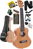 Midex TN-26MC Set Maun Tenör Ukulele (Softcase Tuner Capo Metod Nota Sticker Askı Pena)