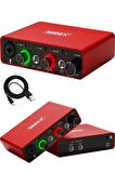Midex GLX-700RD Üst Segment Usb Stüdyo Ses Kartı 2 Giriş 2 Çıkış 24bit/192kHz