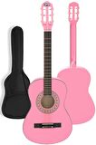 Midex CG-270PK Pembe Renk Klasik Gitar 4/4 Yetişkin Boy Sap Ayarlı Full Set