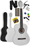Midex CG-270WH Beyaz Renk Klasik Gitar 4/4 Yetişkin Boy Sap Ayarlı Full Set