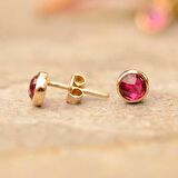 14k Altın Renkli Taşlı Küpe