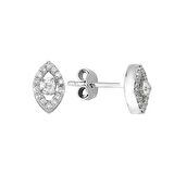 0.26ct Pırlanta Oval Model Tektaş Küpe