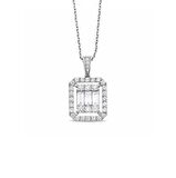 0.85ct Pırlanta Baget Kolye