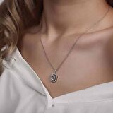 0.61ct Pırlanta Baget Kolye
