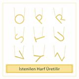 14K Altın Harf Kolye