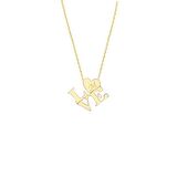 14k Altın Love Kalp Kolye