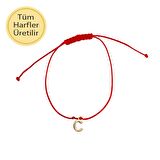 14 Ayar Altın Sallantılı Harf İpli Bileklik