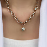 14k Altın Cetaş Çift Kilit Zincir Kolye Bileklik