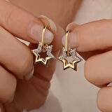 14k Altın Star Light Sallantılı Küpe