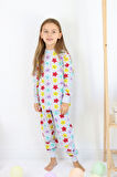 Kız Çocuk Baskılı İnce Basic Pijama Takımı
