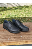 Erkek Kışlık Kundura Hakiki Deri  Kauççuk Taban Otobetik ve Bağcıklı