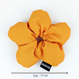 WoodyCord El Yapımı Canlı Turuncu Pofuduk Scrunchie Toka 