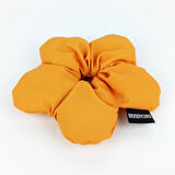 WoodyCord El Yapımı Canlı Turuncu Pofuduk Scrunchie Toka 