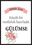 Küçük bir mutluluk hazırladık GÜLÜMSE Siyah Çerçeveli 50 Adet 