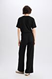 DeFacto Wide Leg Pantolon Geniş Paça Basic Düz Bürümcük E3232AX25SPBK81