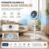  3'ü 1 Arada Akıllı Sirkülasyon Vantilatörü 10W Şarjlı Ayaklı Masaüstü Fan Uzaktan Kumandalı 5 Kademeli