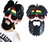 BFS     Rasta Peruklu Rasta Sakallı Bob Marley Bıyıklı Parti Gözlüğü 27x18 cm