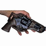 Metal Kapsül Mantar Mermili 25 Cm Revolver - Mantar Kapsüllü Sekiz Patlar Mantar Tabancası