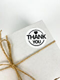 Thank You Yazılı Yuvarlak Kalpli 50 mm Yapışkanlı Stciker Etiket 100 Adet