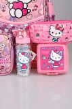 YENİ SEZON LİSANSLI HELLO KITTY'NIN PIRILTILI DÜNYASI ÖZEL KOLEKSİYON OKUL,BESLENME VE KALEM ÇANTASI,MATARA İLE BESLENME KABI SETİ