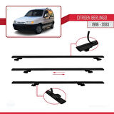 Citroen Berlingo (M49) 1996-2003 Arası ile Uyumlu BASIC Model Ara Atkı Tavan Barı Siyah 3 Adet