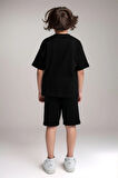 Erkek Çocuk Giyim %100 Pamuk Oversize T-Shirt & Şort İkili Takım LL.P01.O2.L01.005