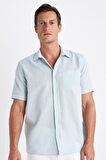 DeFacto Regular Fit Yazlık Polo Yaka Basic Düz Kısa Kollu Gömlek D4497AX24SMTR284