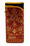 Desenli Kırmızı Tek Torch Pürmüz Plastik Puro Çakmağı