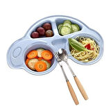 BUFFER® Bebekler İçin Araba Şeklinde Sevimli Mama Tabağı Çocuk Tabldot