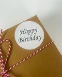 Happy Birthday 4 cm Yuvarlak Yapışkanlı Sticker Etiket 120 Adet
