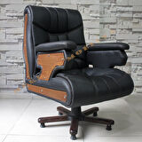 Jaguar Ahşap Deri Misafir Koltuğu