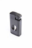 Çift Torch Pürmüz Gunmetal-Siyah V-Cut Puro Çakmağı