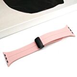 Polham Apple Watch 1,2,3,4,5,6,7,8 için 38-40-41MM Uyumlu Silikon Kayış, Manyetik Tokalı Kordon