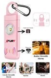 FURY Kişisel Güvenlik Alarmı Ve Anahtarlık - 130db Yüksek Sesli, Işıklı, Şarj Edilebilir, PEMBE