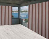 Ceylan Home Balkon Perdesi Kahverengi İnce Çizgili 475x250