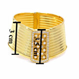 22 Altın Altın Kaplama Taşlı 9 Sıra Trabzon Kelepçe Bilezik