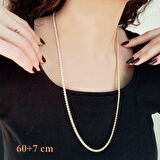 Su Yolu Kolye Altın Kaplama Zirkon Taşlı 60 CM ZN-168