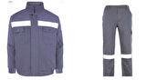 İş Takımı 7/7 Gabardin %100 Pamuk Kapitoneli Reflektörlü Gri