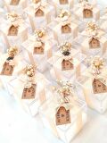 Hediyelik İnci Detaylı Mum Nikah, Nişan, Söz( Paket 24 Adet)