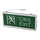Acil Çıkış Levhası, 3 Watt Ledli EXIT, 3 Saat Şarjlı, Elektrikle Çalışır, Çift Yönlü Çıkış Levhası
