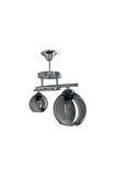 Fuji Krom 2'li Füme Camlı Avize | Kaliteli Modern Metal Avize