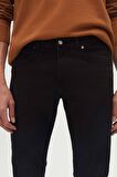 Slim Fit Siyah Düz Boru Paça Denim Pantolon 6HCJ3ORT00102
