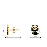 14 Ayar Altın Panda Figürlü Küpe