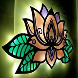 Veraart Epoksili Lotus Çiçeği  Figürlü Duvar Dekorlu Gece Lambası 40x62 cm