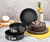 Kelepçeli Kek Kalıbı 3 Lü Set ( 24 - 26 - 28 Cm )