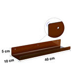 Duvar Raf (Transparan Kahve 40cm x 10cm)