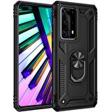 Gpack Huawei P40 Pro Kılıf Tank Koruma Vega Standlı Yüzüklü Mıknatıslı